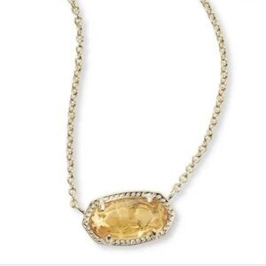 Elisa Gold Pendant Necklace in Citrine